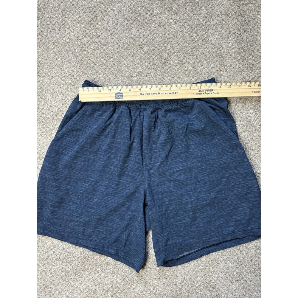 Lululemon Men's Large Pace Breaker Shorts 7" Unlined Navy Blue Athletic Running - Picture 5 of 7